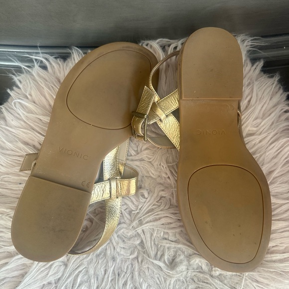 Vionic Gold Metallic Sandals - Picture 7 of 7